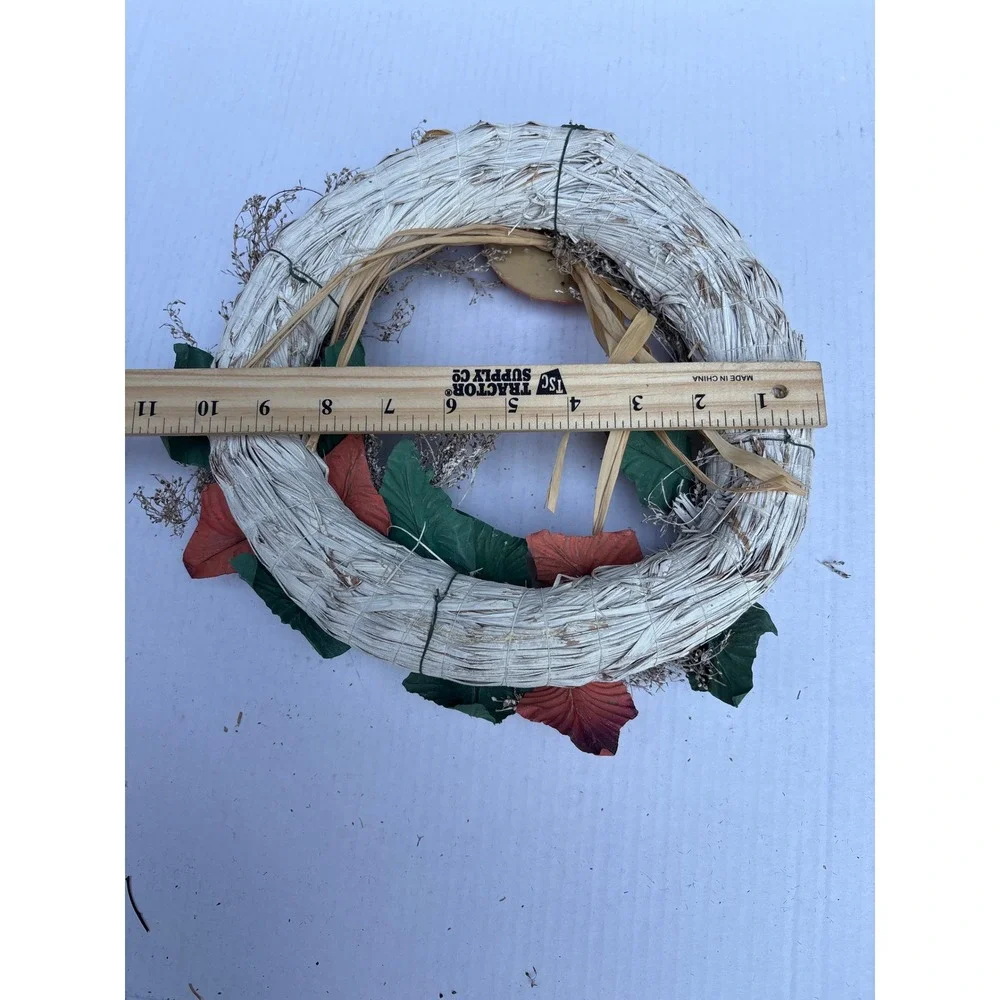 Fall Halloween Wreath Faux Pumpkin Berry Pinecone Straw Front Door Decor‎